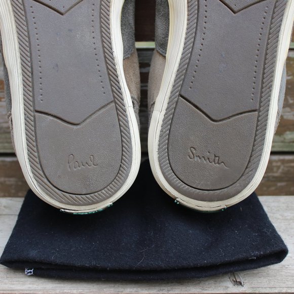 Paul Smith Sneaker Gray Tan Olive Suede Wingtip - Picture 14 of 16